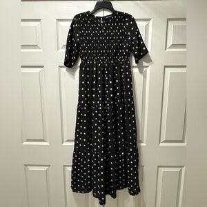 Simply Southern Black with White Daisy Shirred Dress